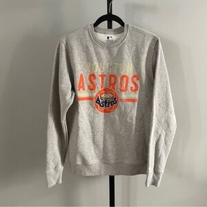 Houston Astros Vintage Inspired Graphic Print Grey Crew Neck Sweater Size Medium